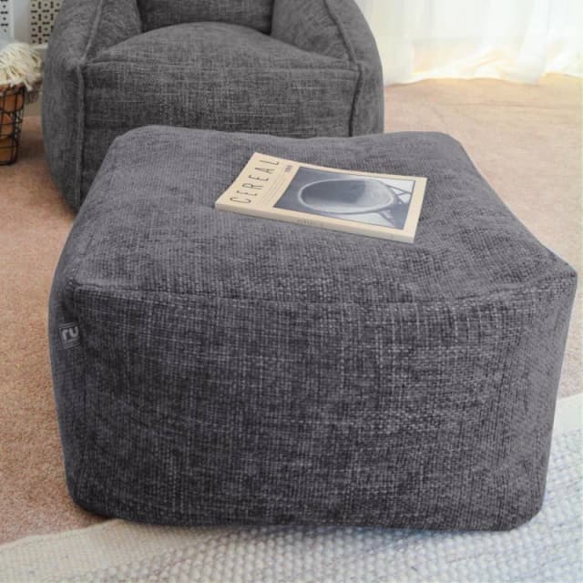 Rucomfy Weave Ottoman Beanbag - Slate Grey