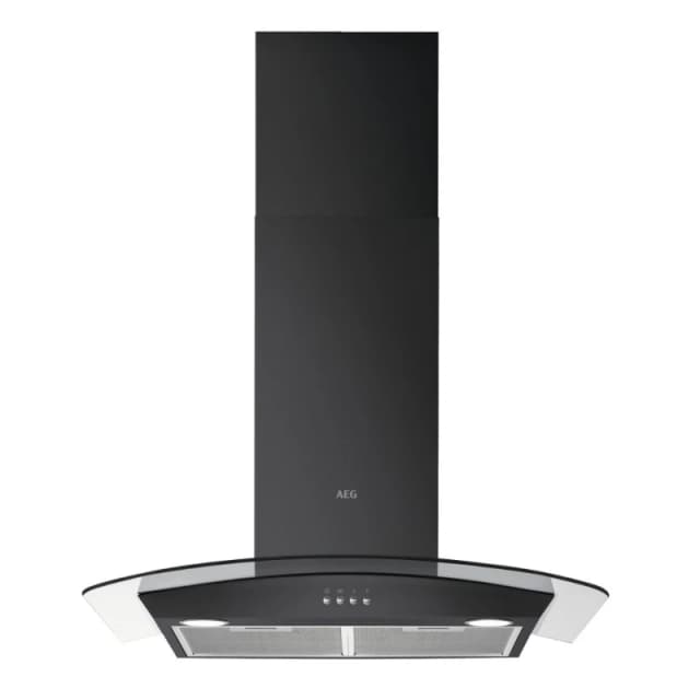 AEG DTX3840B 3000 80cm Curved Glass Chimney Cooker Hood - Black DTX3840B Black