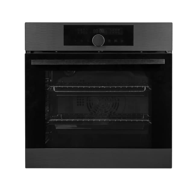 SIA Single Electric Fan Oven Stainless Steel 60cm SIA BIPO76GM Black