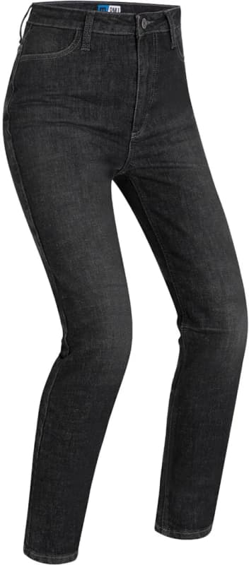 PMJ Sara Ladies Motorcycle Jeans, black, Size 27 for Women