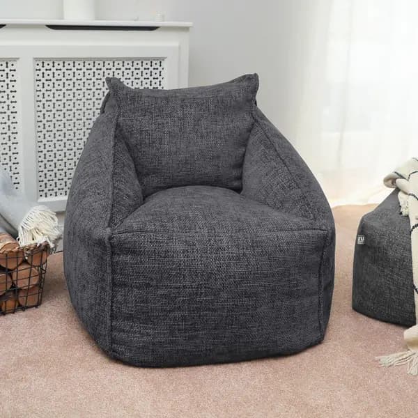 Rucomfy Fabric Bean Bag Chair - Slate Grey