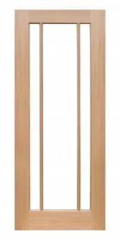 Wickes York Internal Glazed 3 Panel Oak Veneer Door - 1981 x 838mm
