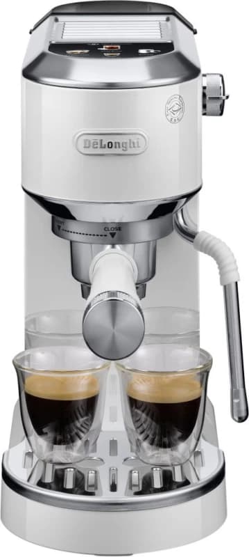 DeLonghi EC890.W Dedica Style White Manual Espresso Coffee Machine with Milk Frother EC890.W White