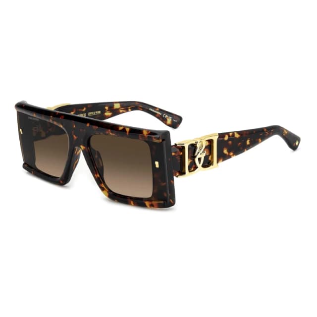 DSquared2 Womens Rec Flat Top Sunglasses Round Sunglasses 64cm Brown 75833705500
