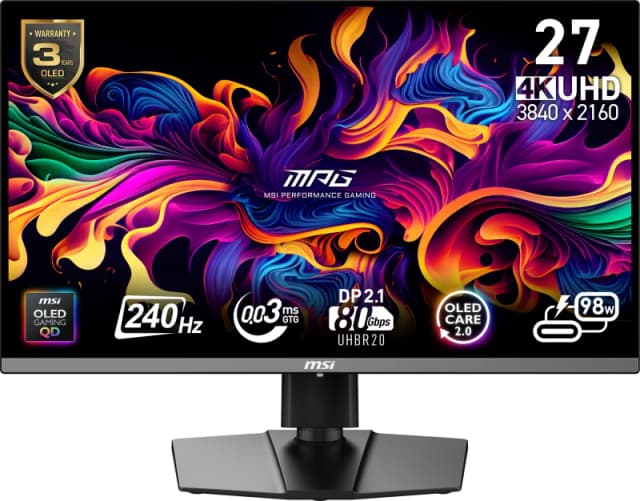 MSI 27" MPG 272URX QD-OLED 3860x2160 240Hz 0.03ms A-Sync Gaming Monitor