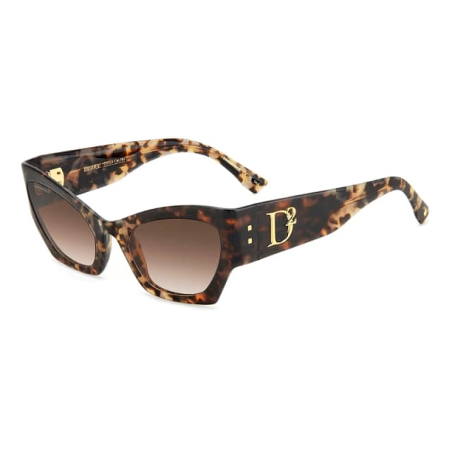 DSquared2 Womens Cat Eye Round Sunglasses Grey Havana female 55 cm