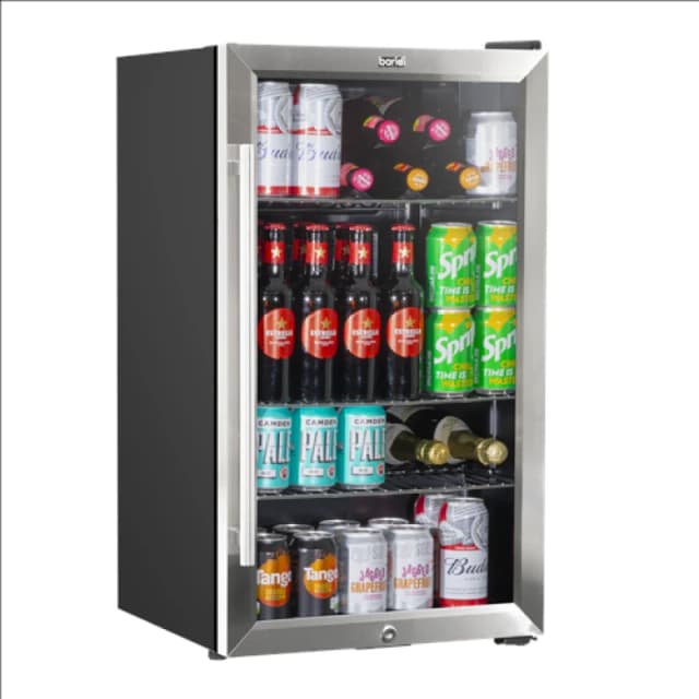 Baridi Under Counter Wine/Drink/Beverage Cooler/Fridge, Built-In Thermostat, Energy Class E, 85 Litre - Stainless Steel DH31
