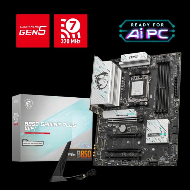 MSI B850 GAMING PLUS WIFI AMD Ryzen AM5 DDR5 ATX Motherboard
