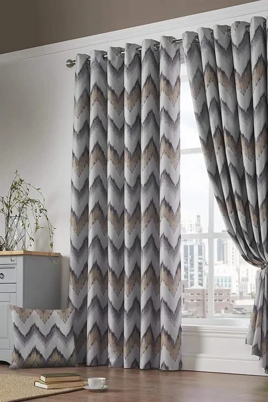 ALAN SYMONDS Oslo Eyelet Ring Top Curtains Thermally Efficient Blackout Curtain Ochre 66x72" 124024828