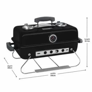 George Foreman Black Toolbox Charcoal BBQ