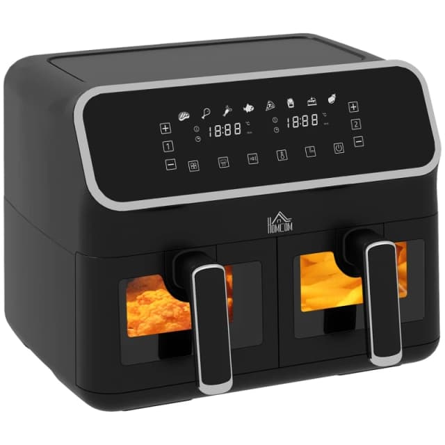 HOMCOM 8L Double Air Fryer Oven with 8-In-1 Presets