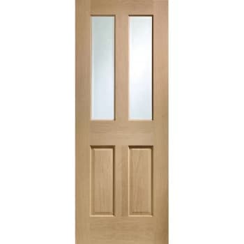 XL Joinery Malton Unfinished Oak 2 Light Clear Bevelled Glazed Internal Door - 1981mm x 686mm (78 inch x 27 inch)