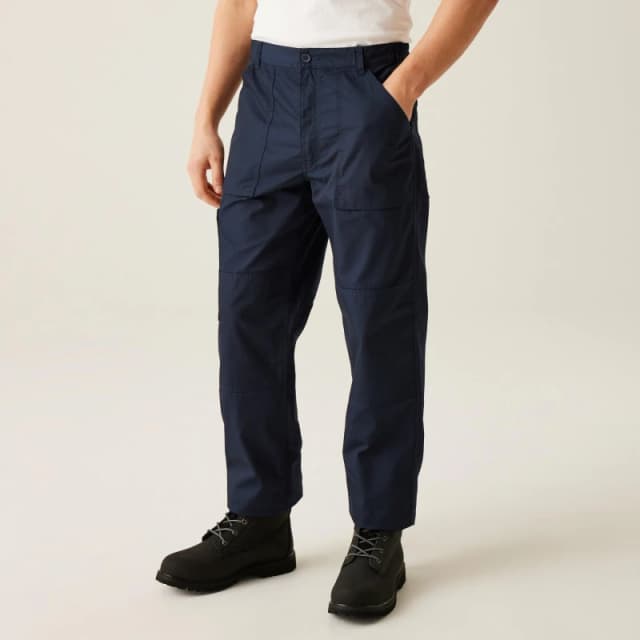 Regatta Mens Polycotton Warm Lined Robust Workwear Action Trousers 40R - Waist 40' (101.5cm), Inside Leg 32' NAVY TRJ331-540-40R