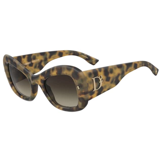 DSquared2 Womens Butterfly Round Sunglasses Havana Honey female 54 cm