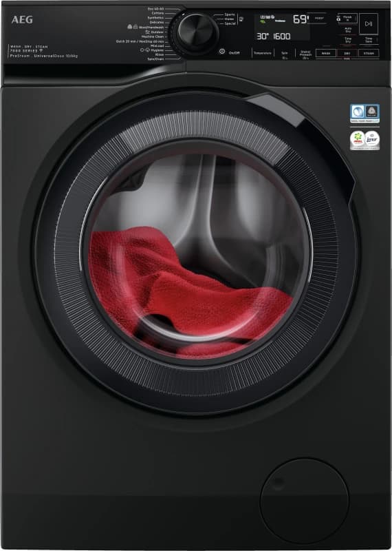 AEG ProSteam Technology LWR7416U6UD WiFi Connected 10Kg / 6Kg Washer Dryer with 1551 rpm - Black - D Rated