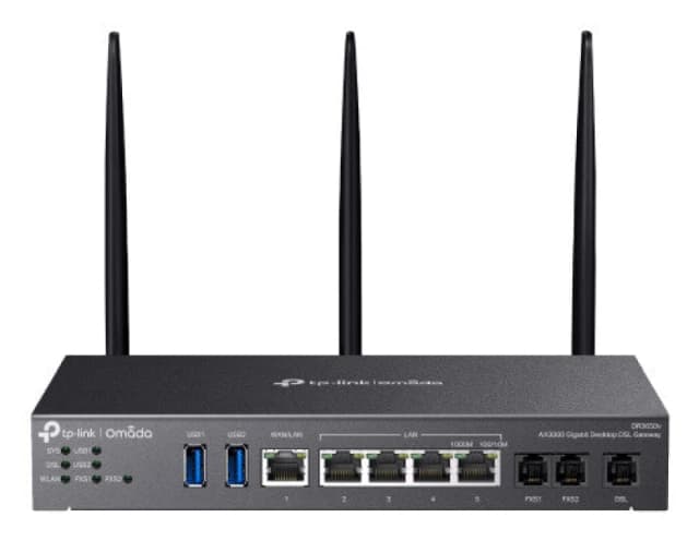 TP Link Omada AX3000 Wireless Router Gigabit Ethernet Dual Band (2.4 GHz / 5 GHz) Black DR3650V