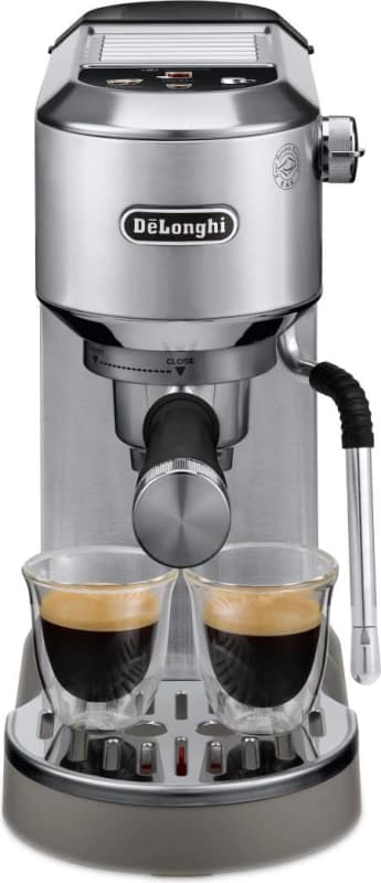 DeLonghi EC890.M Dedica Duo Metal Manual Espresso Machine with Advanced Milk Steam Wand & Cold Brew Optio EC890.M Metal