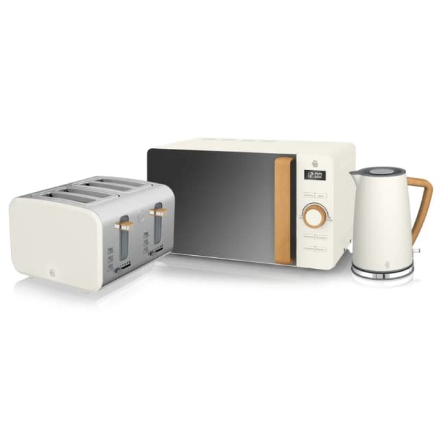 Swan EEJB147 1.7L Kettle, 4 Slice Toaster & 20L Microwave Triple Pack