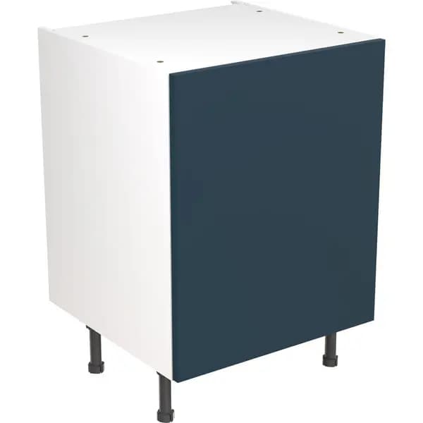 Kitchen Kit Flatpack Slab Kitchen Cabinet Base Unit Ultra Matt 600mm in Indigo Blue MFC FKKF1304