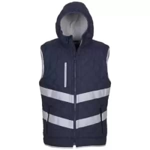 Yoko Womens/Ladies Kensington Hi-Vis Hooded Gilet (XL) (Navy) - Navy