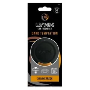 Lynx Dark Temptation Round Car Air Freshener (Case Of 6)