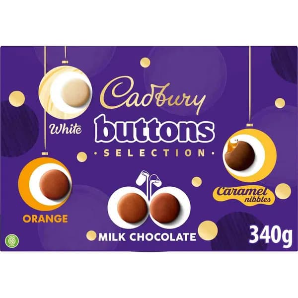 Cadbury Gifts Direct Cadbury Dairy Milk Buttons Selection Box 340g (Box of 7) 4310943O
