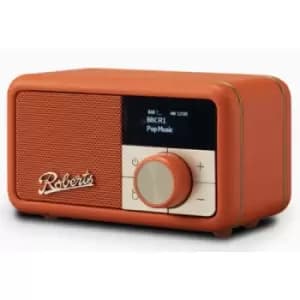 Roberts Revival Petite DAB DAB+ FM RDS digital radio rechargeable batteries USB charge Pop Orange