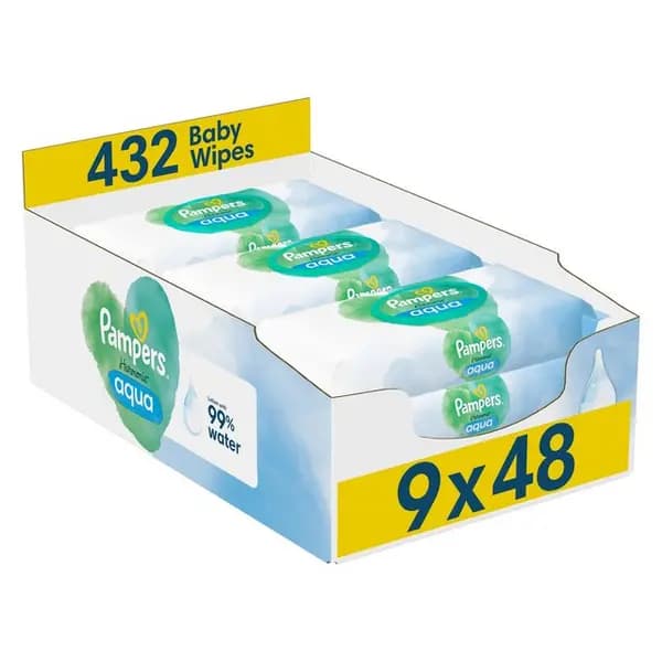 Pampers Harmonie Aqua 9x48 Baby Wipes