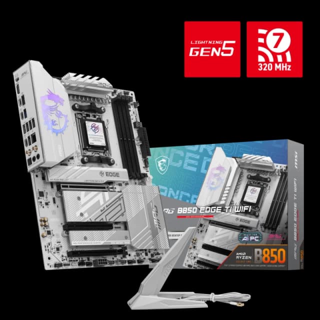 MSI MPG B850 EDGE TI WIFI AMD Ryzen AM5 DDR5 ATX Motherboard