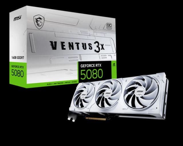MSI NVIDIA GeForce RTX 5080 16G VENTUS 3X OC White GDDR7 Graphics Card