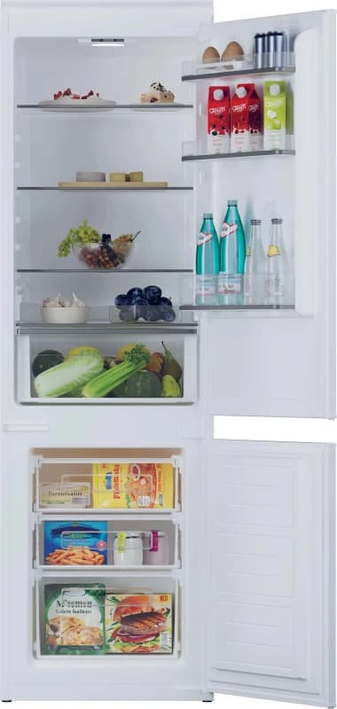 Hoover H-FRIDGE 300 HOBBML18EK 177cm 70/30 Integrated Fridge Freezer with Sliding Door Hinge - White - E Rated, White