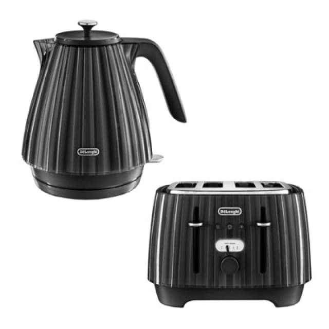 DeLonghi DeLonghi Ballerina 1.7L Kettle & 4 Slice Toaster Set, Black DLPK6
