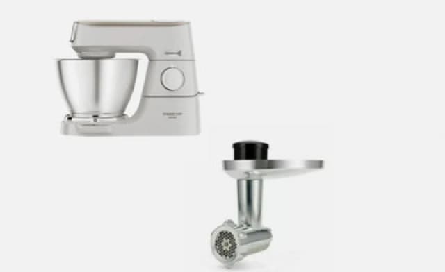 Kenwood 5L Chef Baker Stand Mixer White & Food Processor Attachment
