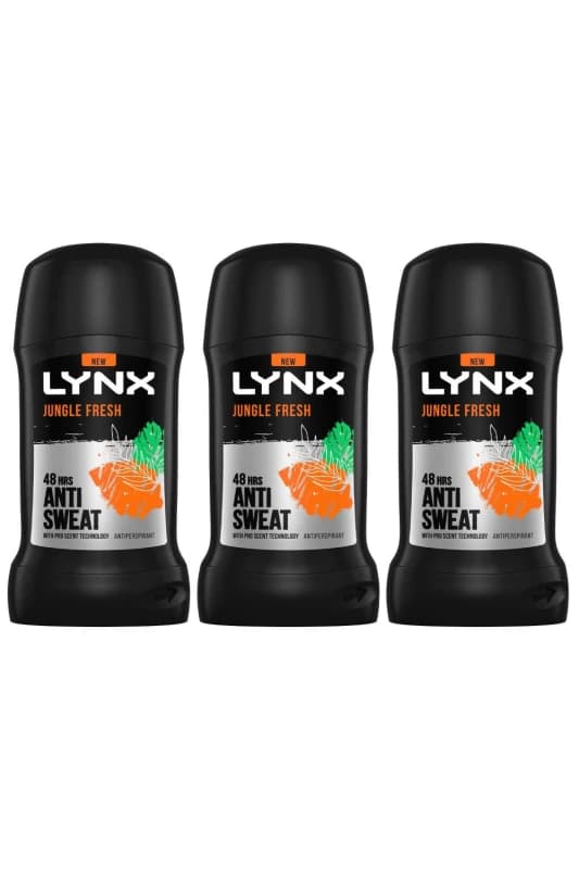 Lynx Anti-Perspirant 'Deodorant Stick' 48H Protection 50ml 3pk Green male