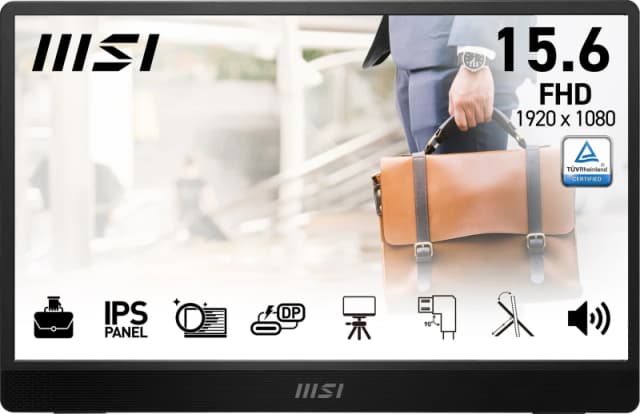 MSI PRO MP161 E2U 15.6 Full HD IPS Portable Monitor 9S6-3PB70H-042 Black