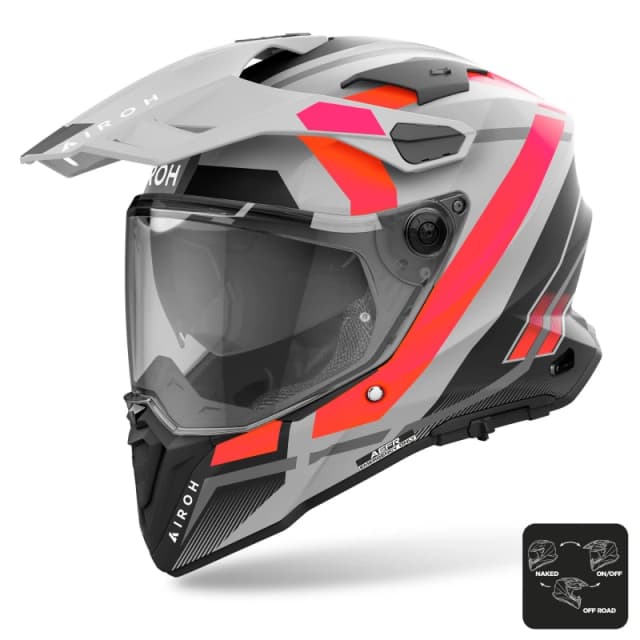 Airoh Commander 2 Mavick Grey Red Adventure Helmet Size XL