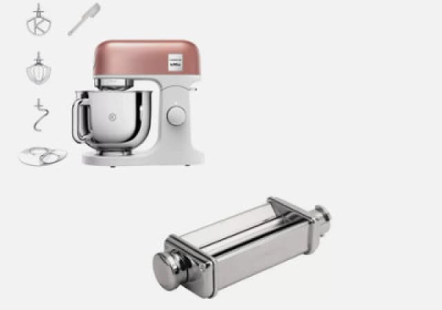 Kenwood 5L Kmix Stand Mixer Apricot Pink & Pasta Expert Multi Pack