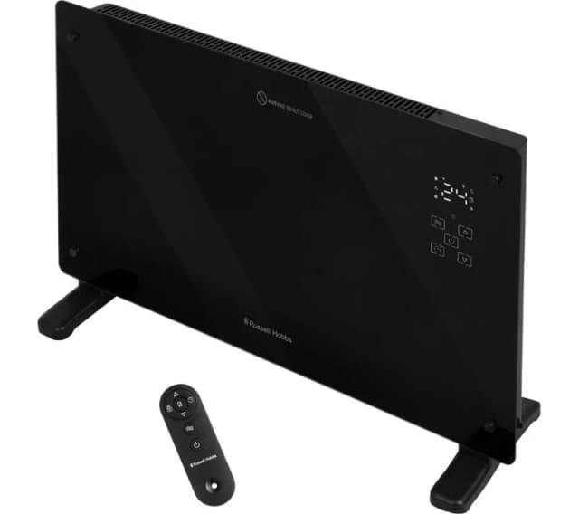 Russell Hobbs Glass Panel Electric Heater 2000W Smart WiFi Enabled RHPANH2006 in Black Unisex