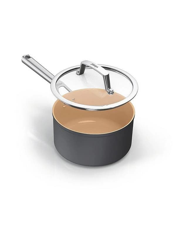 Ninja Extended Life Ceramic 18cm Saucepan CW90218UK Sauce Pans 18cm Grey 38764002001