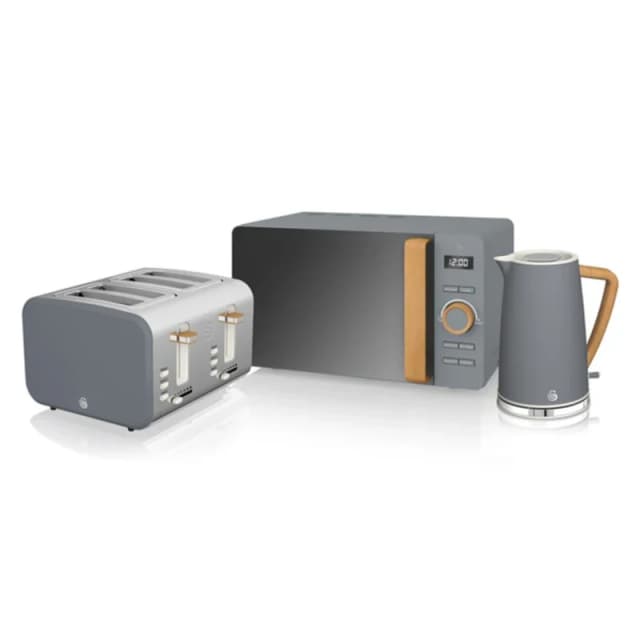 Swan EEJB145 1.7L Kettle, 4 Slice Toaster & 20L Microwave Triple Pack