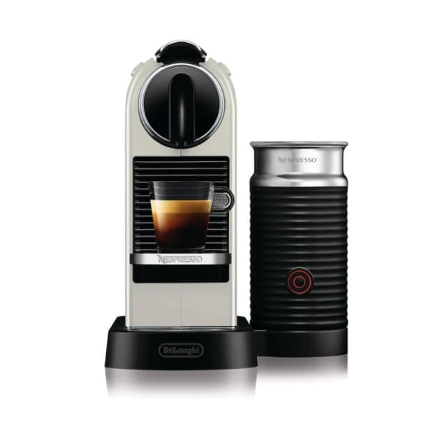 DeLonghi Nespresso Citiz Espresso Coffee Machine with Aeroccino Milk Frother White - White