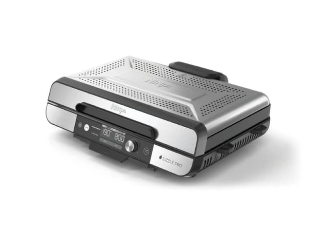 Ninja Sizzle Pro XL GX101UK Indoor Grill & Flat Plate - Black & Silver,Silver/Grey 622356317641