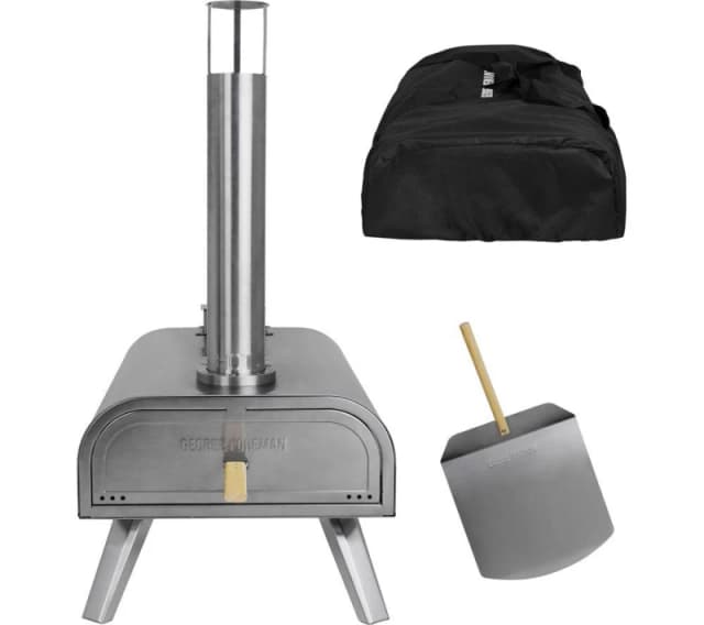 GEORGE FOREMAN GFWPPO2SSPC Wood Pellet Pizza Oven - Stainless Steel 5056233837888