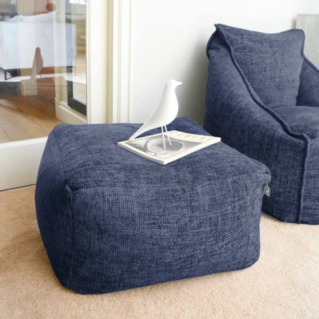 Rucomfy Weave Ottoman Beanbag - Marina Blue
