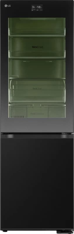 LG InstaView GBG7190CEV WiFi Connected 186cm High 60/40 No Frost Fridge Freezer - Black Steel - C Rated