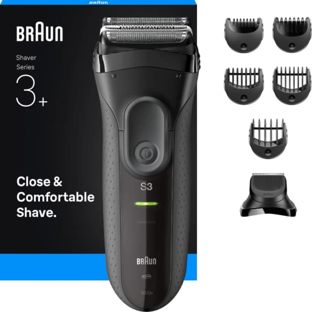 BRAUN Series 3 BRA3000BT Wet & Dry Shaver - Black, Silver/Grey 8700216735568