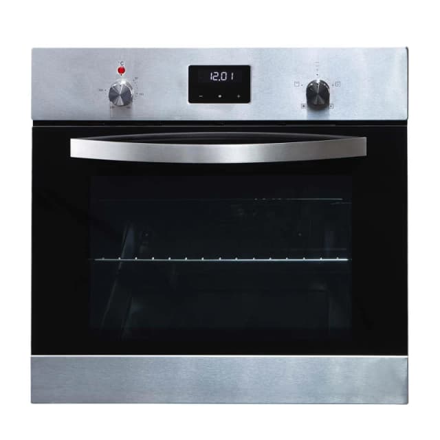 SIA 60cm Single Electric Fan Oven, Digital Display, Built-in / Under - SIA SO114SS Silver