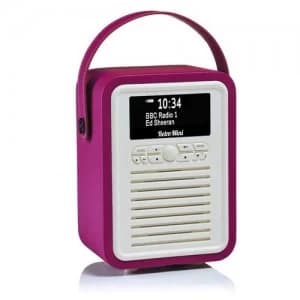 ViewQwest Retro Mini Portable Analog & Digital Pink