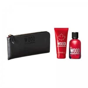 DSquared2 Red Wood Gift Set 100ml Eau de Toilette + 100ml Shower Gel + Purse