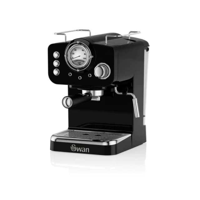 Swan Retro Black Pump Espresso Coffee Machine - Swan 31171